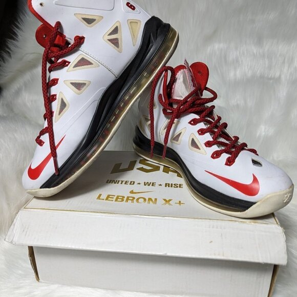 Nike LeBron x + Men\'s white Red Black Size 9 main image 9